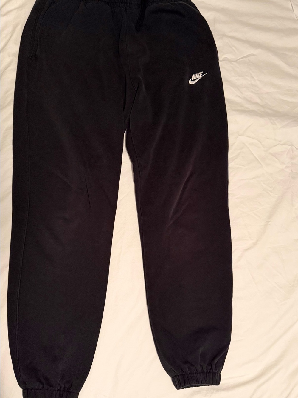 Nike Black Fleece Joggers with White Swoosh